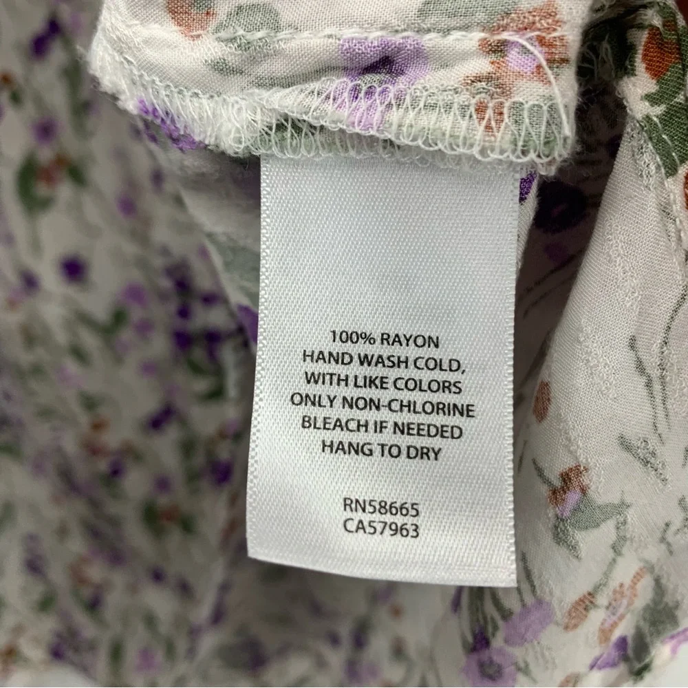 Caslon Floral Bell Sleeve V Neck Blouse, size XXL - Picture 7 of 9